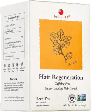 Health King Hair Regeneration Herb Tea Bags - 20 Count, 1.12 Ounce ( 5 Pack)
