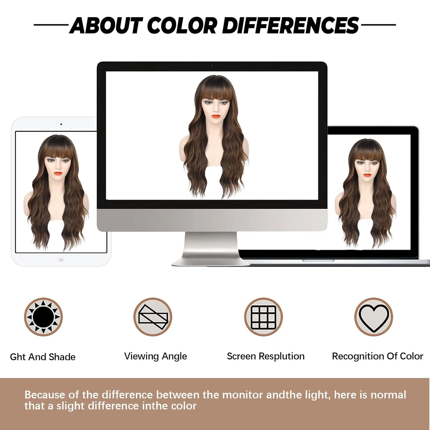 Highlight Brown Wig with Bangs for Women Long Curly Wavy Wig with Dark Roots Heat Resistant Synthetic Bangs Wig for Daily Party Use (Dark Brown Mixed Chestnut,26 Inches)