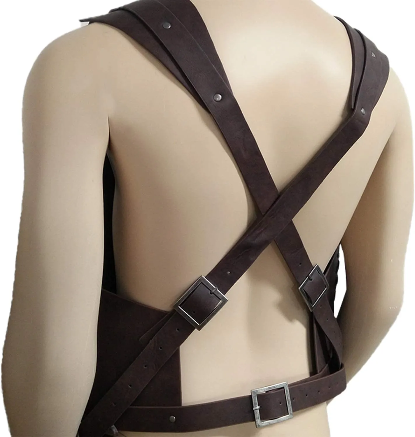 HiiFeuer Viking Warrior PU Leather Chest Armor, Retro Knight Leather Body Armor, Medieval Armor for LARP/Cosplay (Dragon Brown)