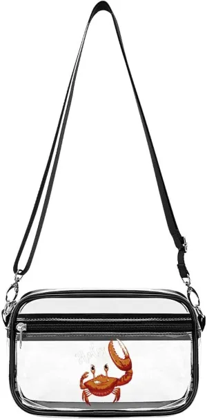 Holy Crab Fashion Clear Crossbody Bags Stadium Approved Shoulder Purse for Concerts Sports Events Festival