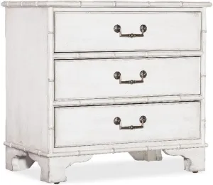 Hooker Furniture Charleston Three-Drawer Wood Nightstand in White