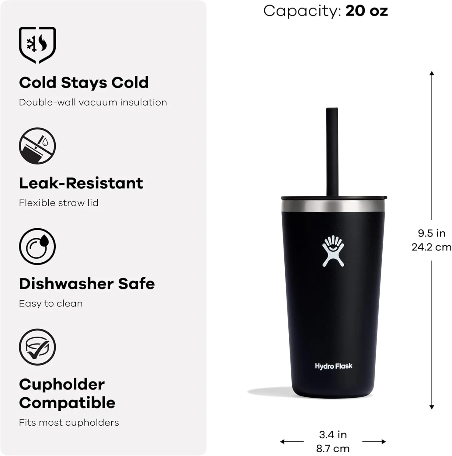 Hydro Flask 20 Oz All Around Tumbler Straw Lid Botanical Bliss Agave