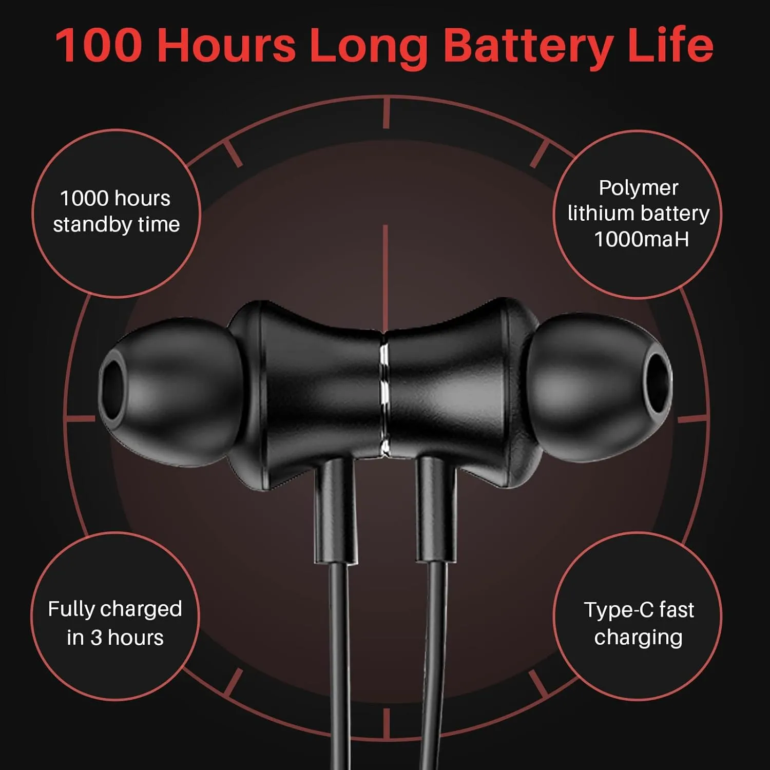 I35 Wireless Bluetooth Headphones, 120 Hours Playtime, Skin-Friendly, Magnetic Suction, IPX5 Waterproof