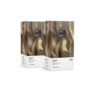 IGK Permanent Hair Dye Color Kit | 8BG Stay Gold Baby - Beige Blonde | 100% Gray Color Coverage   Strengthen   Shine | Ammonia Free (2 Pack)