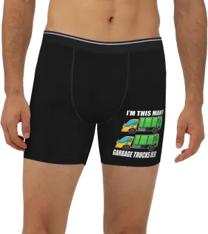 I'M This Many Garbage Trucks Men's long leg breathable boxer briefs