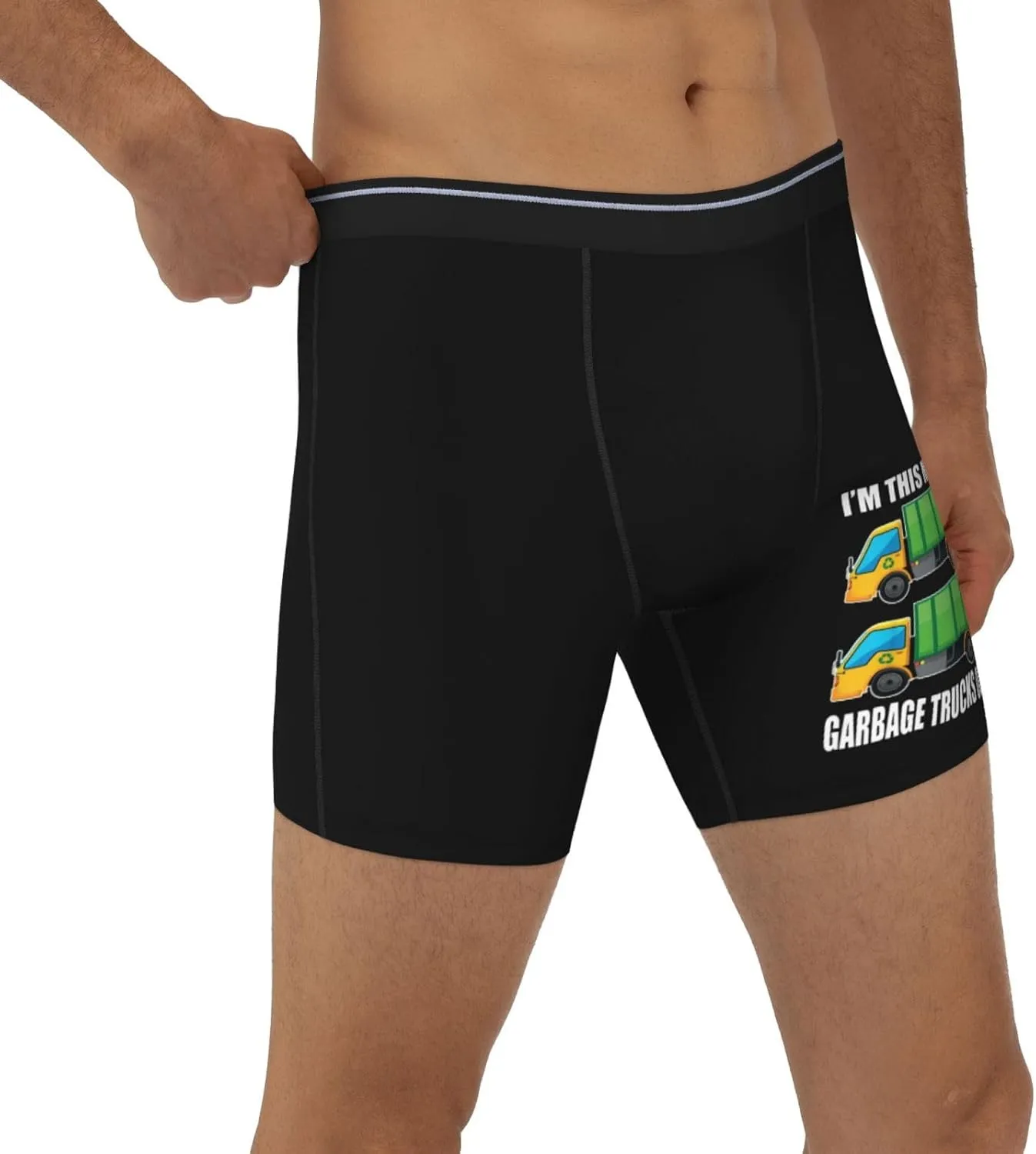 I'M This Many Garbage Trucks Men's long leg breathable boxer briefs
