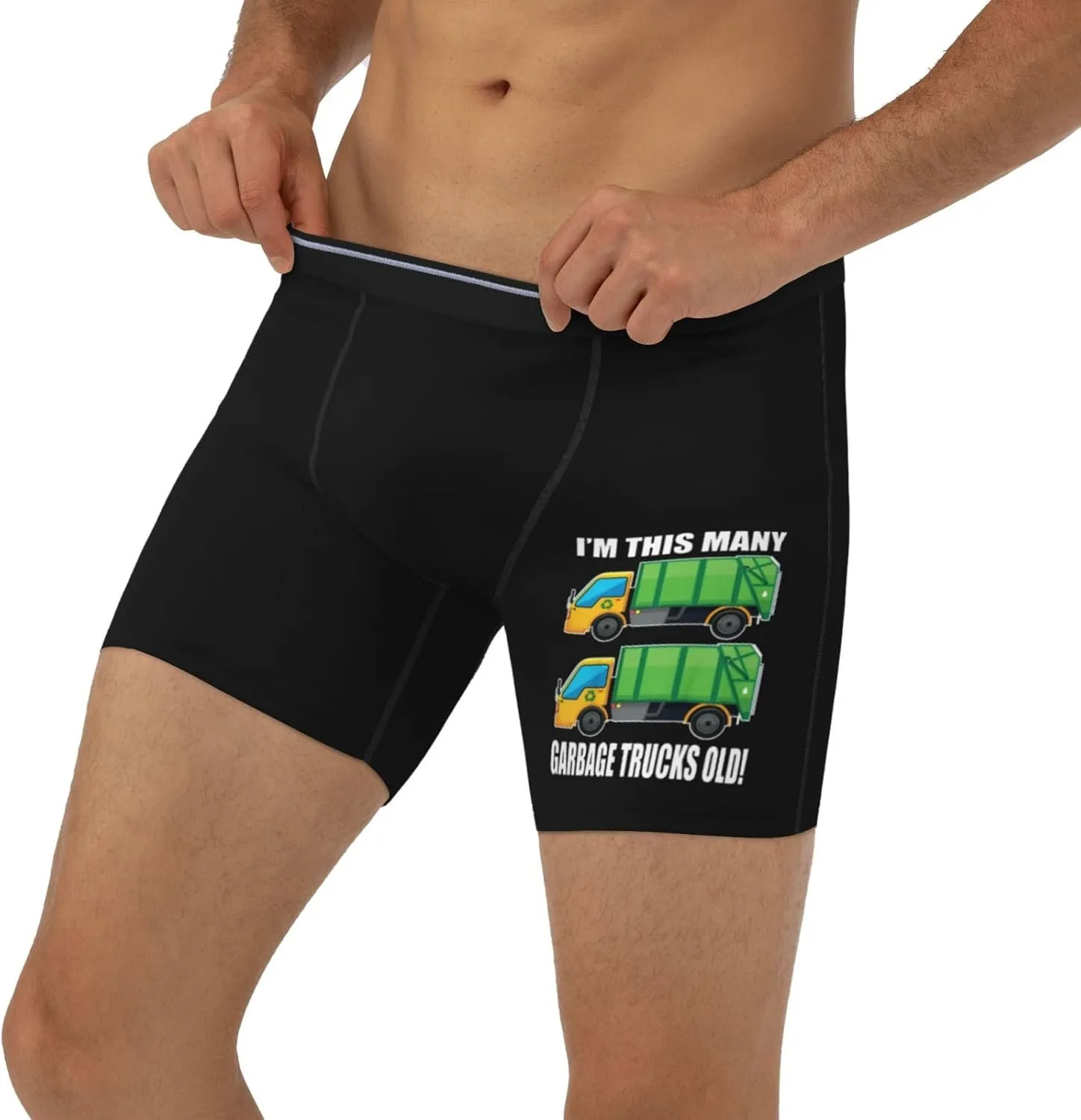 I'M This Many Garbage Trucks Men's long leg breathable boxer briefs