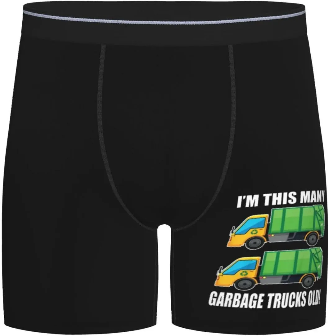 I'M This Many Garbage Trucks Men's long leg breathable boxer briefs