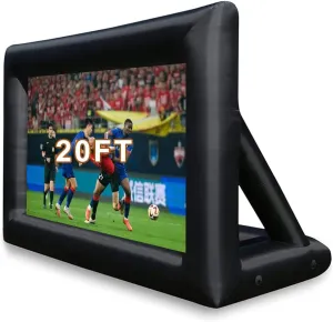 Inflatable Movie Screen Outdoor Projector Screen with Air Blower Storage Bag - Front/Rear Projection, Easy Set Up Blow Up Screen for Backyard Movie Night, Theme Parties, Celebrations (20FT)