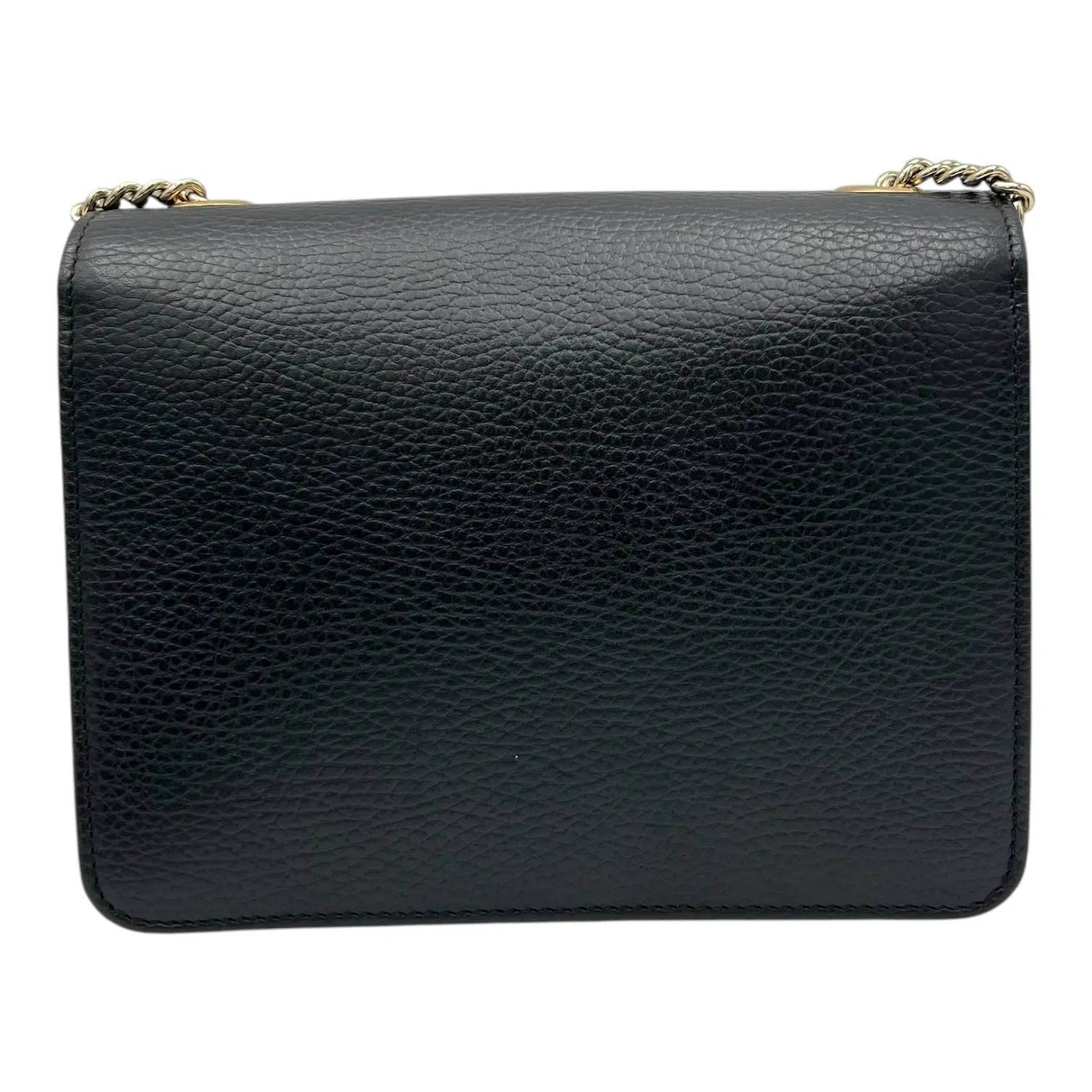 Interlocking G Crossbody Bag Black in Calfskin, Gold hardware