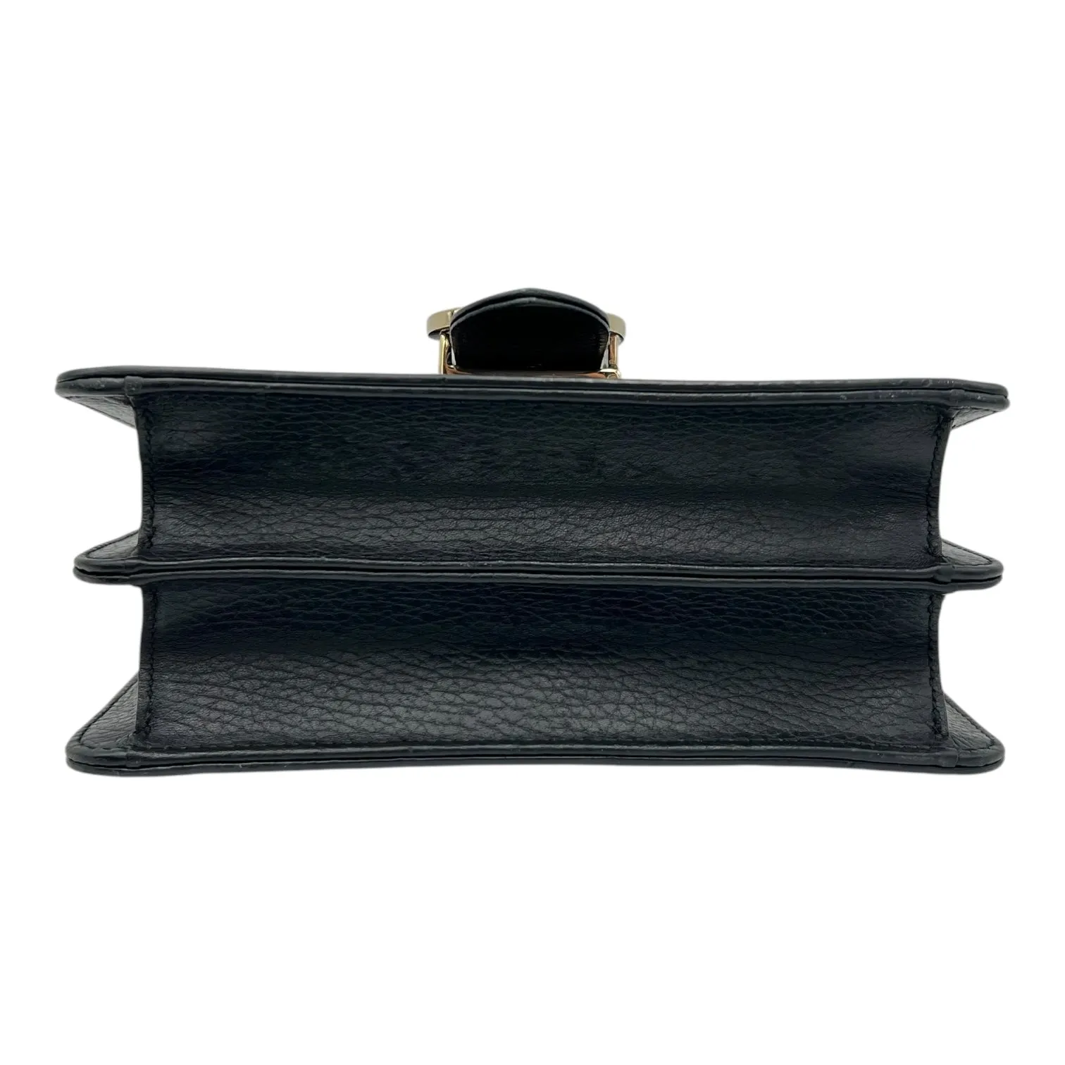 Interlocking G Crossbody Bag Black in Calfskin, Gold hardware
