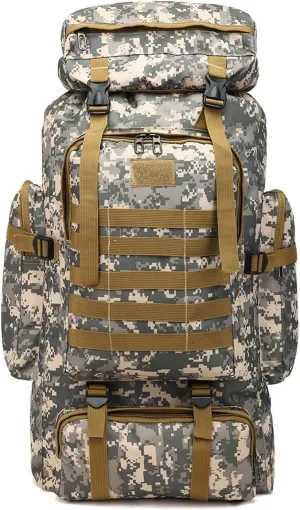 IOFIT 600D Oxford Cloth Waterproof Backpack Trekking Fishing Bag Outdoor Sport 80L (Color : CS, Size : 80L)