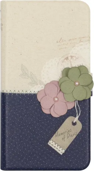 iPhone 8 Case/iPhone 7 Case Memories of Paris Diary Dark Blue Notebook Type iPhone Cover [Japan Authorized Dealer Product]