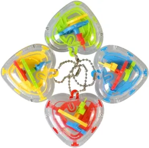 Iq Test 4pcs Birthday Kids Sphere Labyrinth Toys 3D Interactive Maze Game Puzzle Toy Maze Ball Brain Teaser Three-Dimensional Toys Labyrinth Ball Keyring