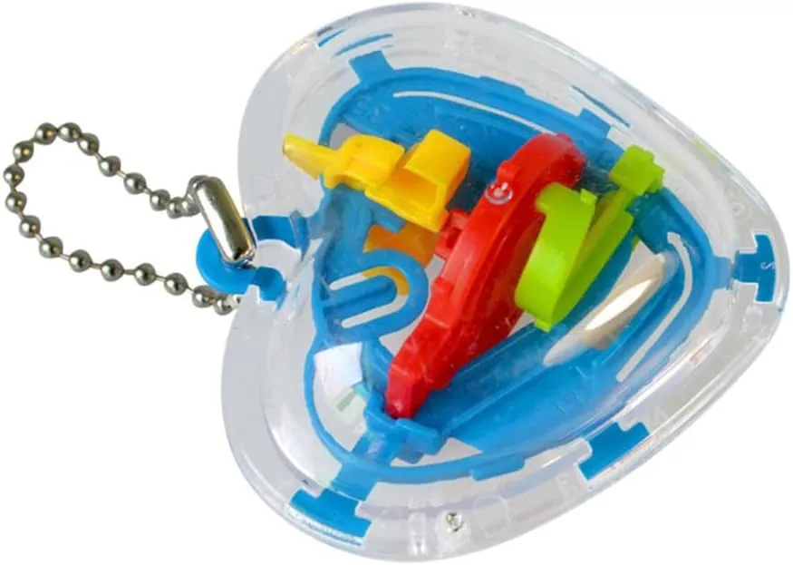 Iq Test 4pcs Birthday Kids Sphere Labyrinth Toys 3D Interactive Maze Game Puzzle Toy Maze Ball Brain Teaser Three-Dimensional Toys Labyrinth Ball Keyring