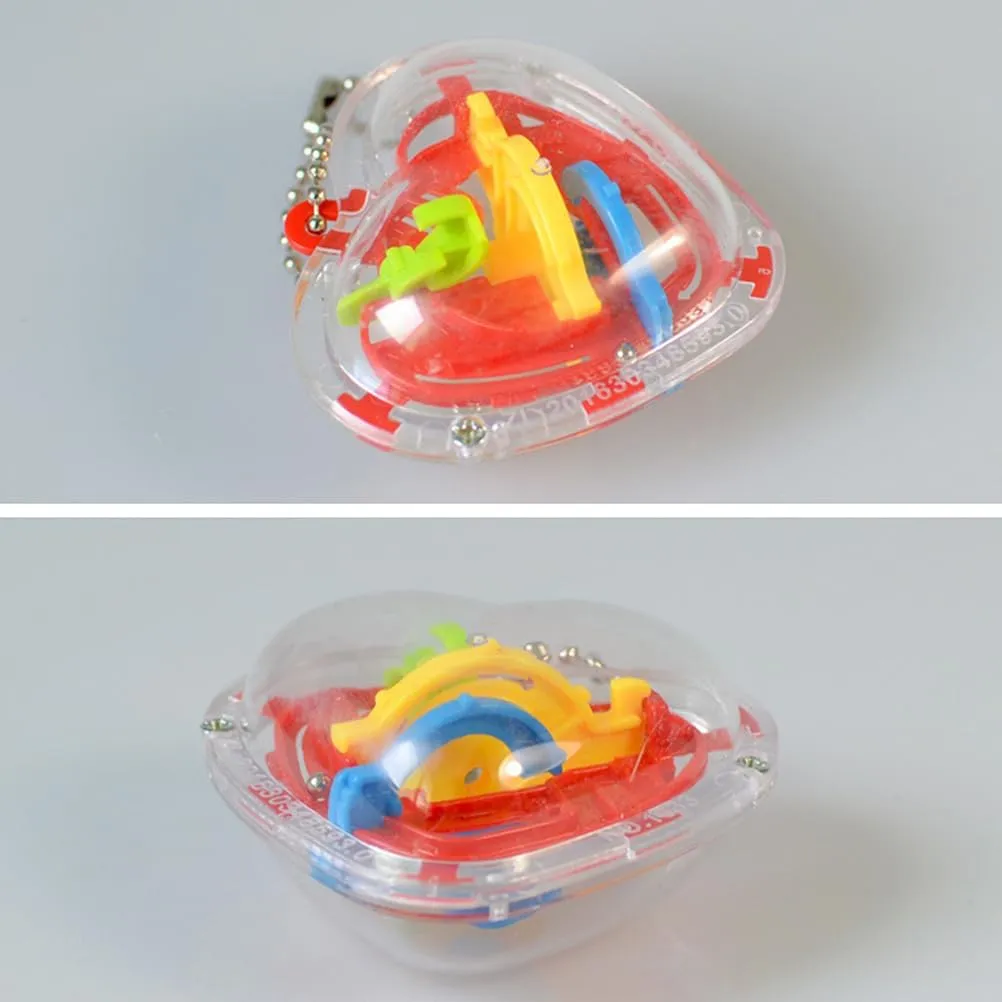 Iq Test 4pcs Birthday Kids Sphere Labyrinth Toys 3D Interactive Maze Game Puzzle Toy Maze Ball Brain Teaser Three-Dimensional Toys Labyrinth Ball Keyring