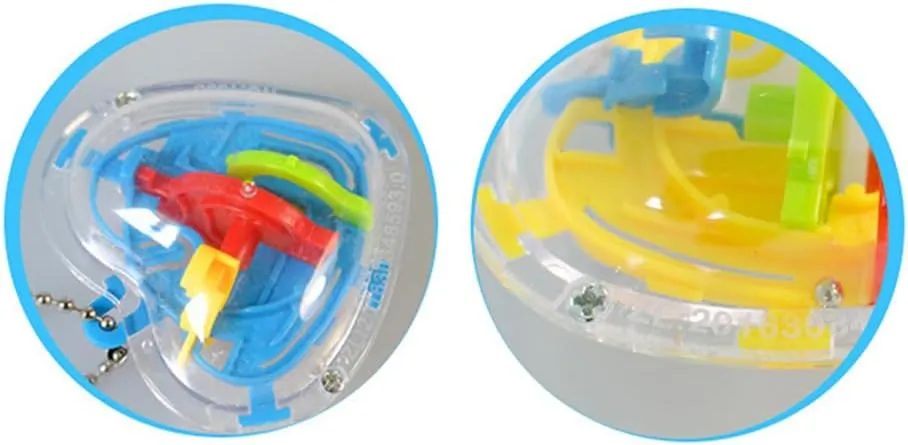 Iq Test 4pcs Birthday Kids Sphere Labyrinth Toys 3D Interactive Maze Game Puzzle Toy Maze Ball Brain Teaser Three-Dimensional Toys Labyrinth Ball Keyring