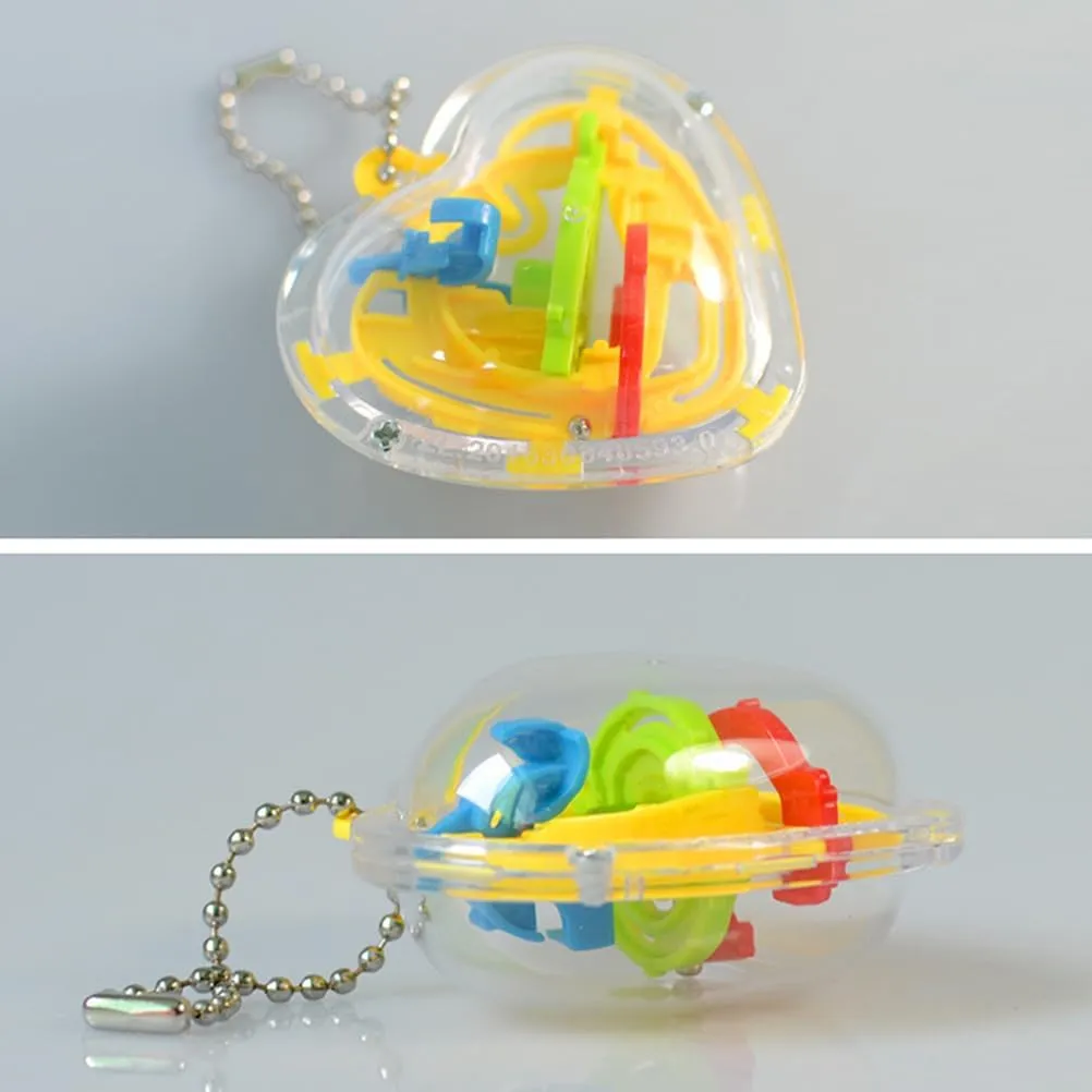 Iq Test 4pcs Birthday Kids Sphere Labyrinth Toys 3D Interactive Maze Game Puzzle Toy Maze Ball Brain Teaser Three-Dimensional Toys Labyrinth Ball Keyring