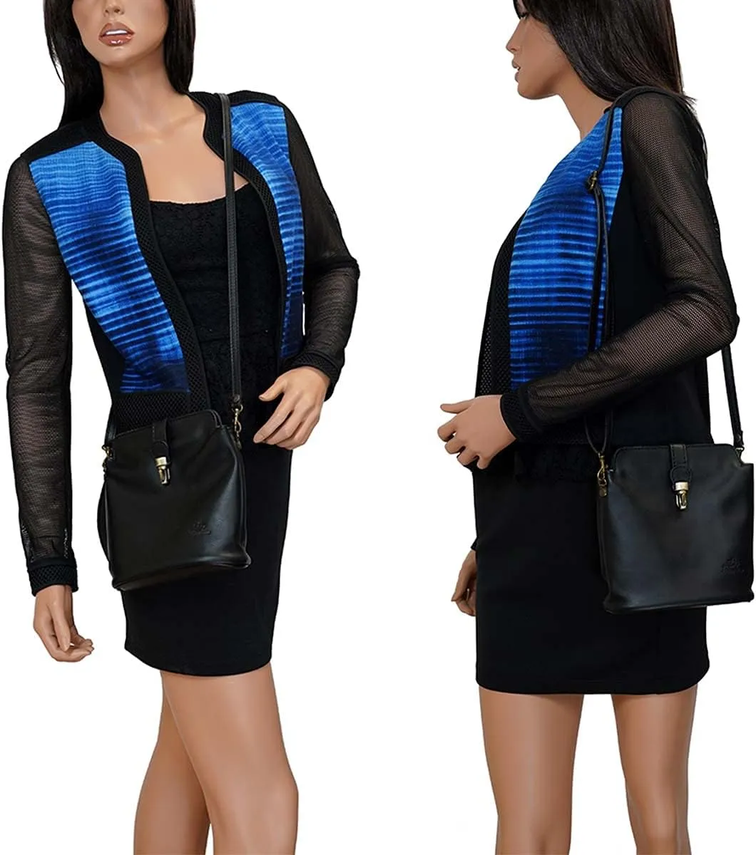 Italian Genuine Leather Small Purse, Crossbody Bag, Shoulder Bag with Snap & Clasp Closure For Women