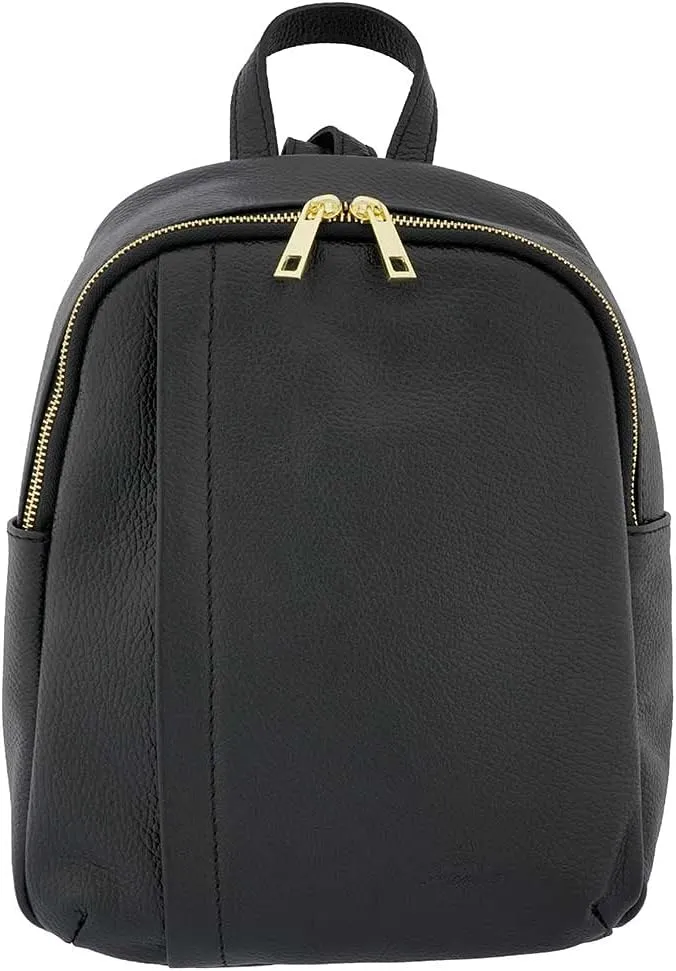 Italian Genuine Leather Women Genuine Leather Backpack Purse Travel Bag For Women - Black