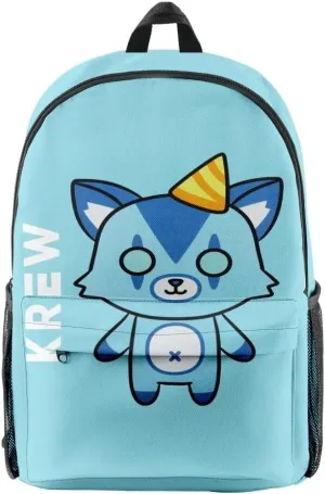 ItsFunneh Krew District Merch Zipper Backpack Men/Women Funny Cartoon Canvas Bag Oxford Cloth Travel Bag (WP11762A10)