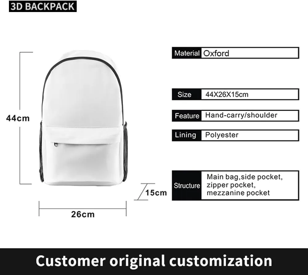 ItsFunneh Krew District Merch Zipper Backpack Men/Women Funny Cartoon Canvas Bag Oxford Cloth Travel Bag (WP11762A10)