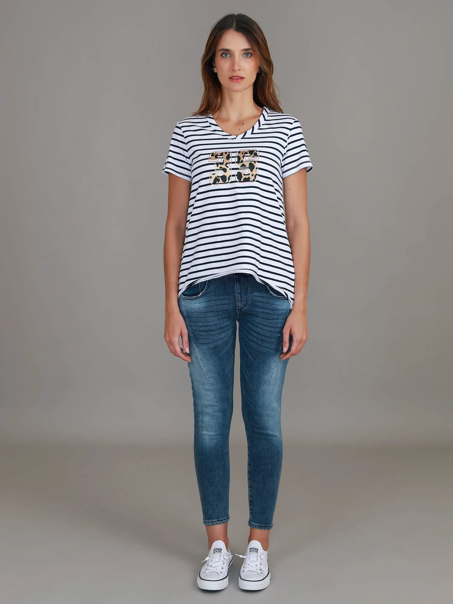 Izzy 3S Leopard Stripe T Shirt