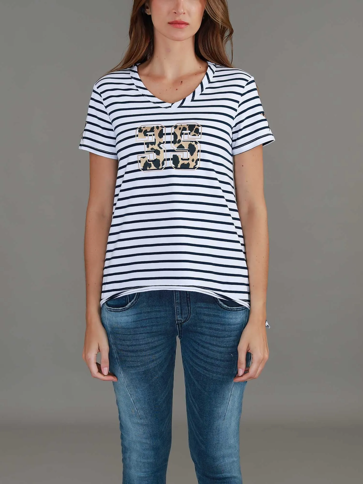 Izzy 3S Leopard Stripe T Shirt