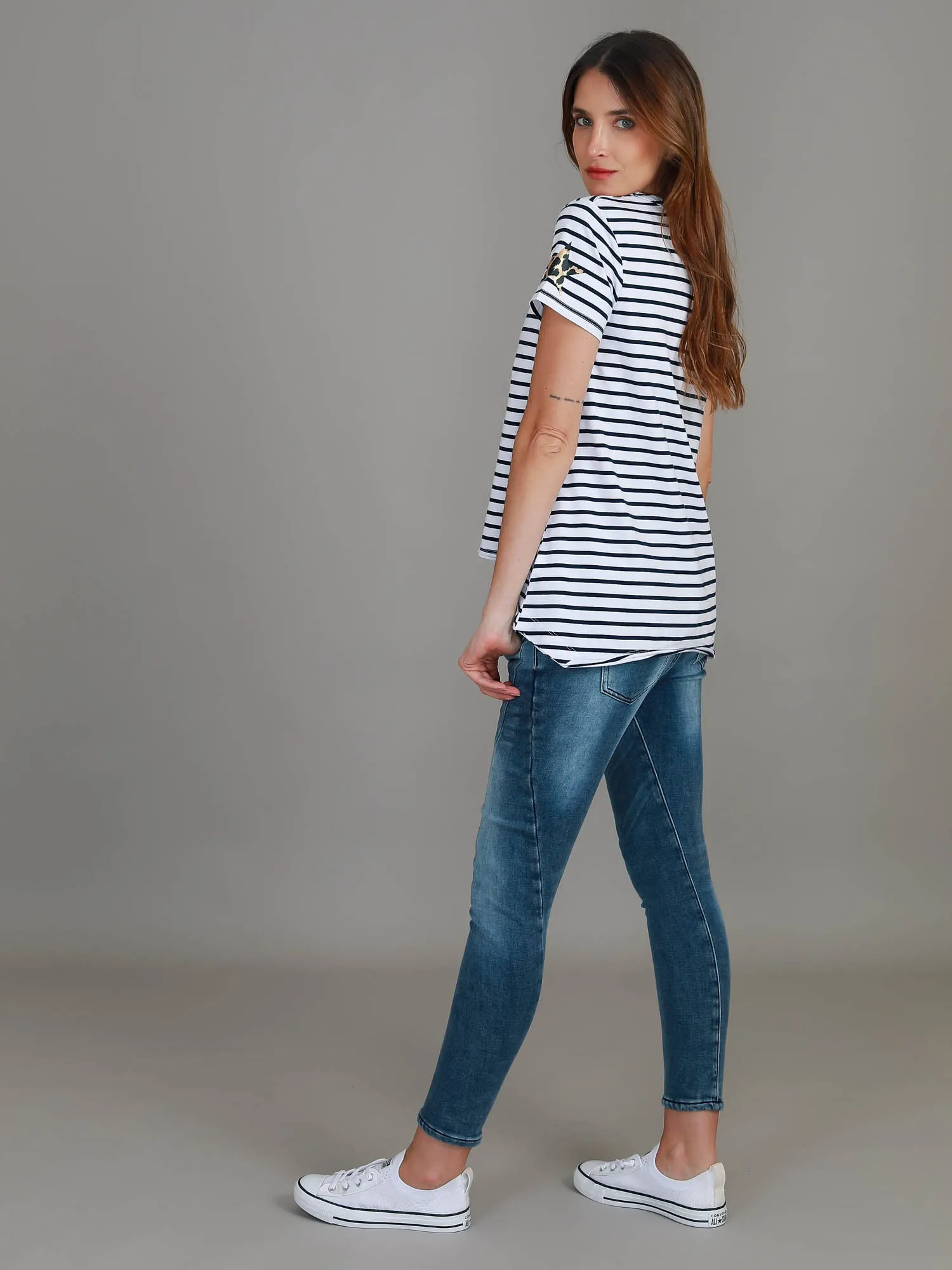 Izzy 3S Leopard Stripe T Shirt