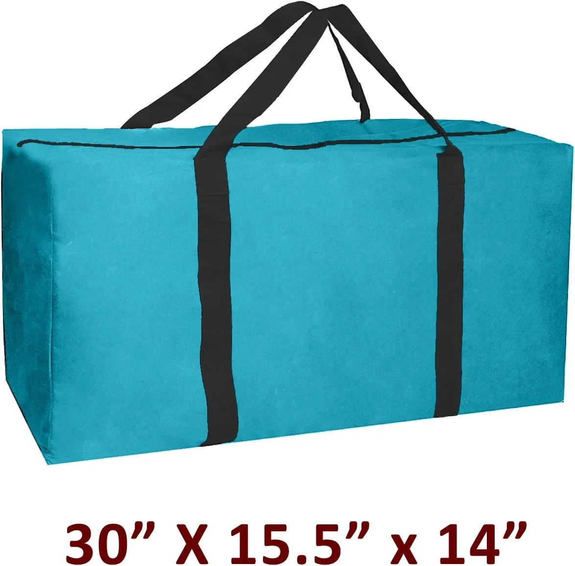 Jalousie 3 Pack Extra Large Heavy Duty Storage Bags Moving Bag Totes Storage Bin Space Saver Travel Duffel Bags - Made of Tough 600D Oxford (Teal-Black 3 Pack)
