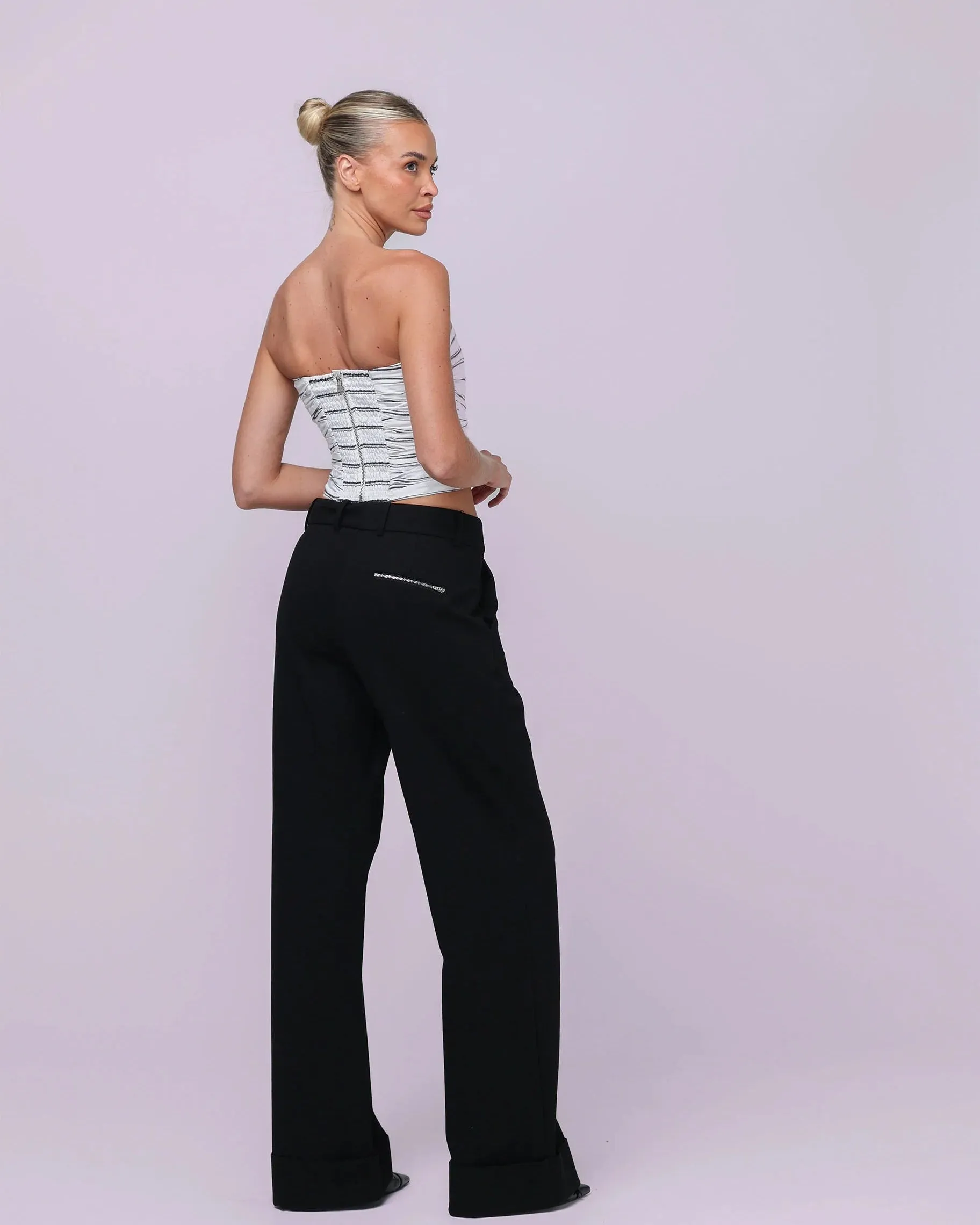 Jane Bustier Noir Stripe