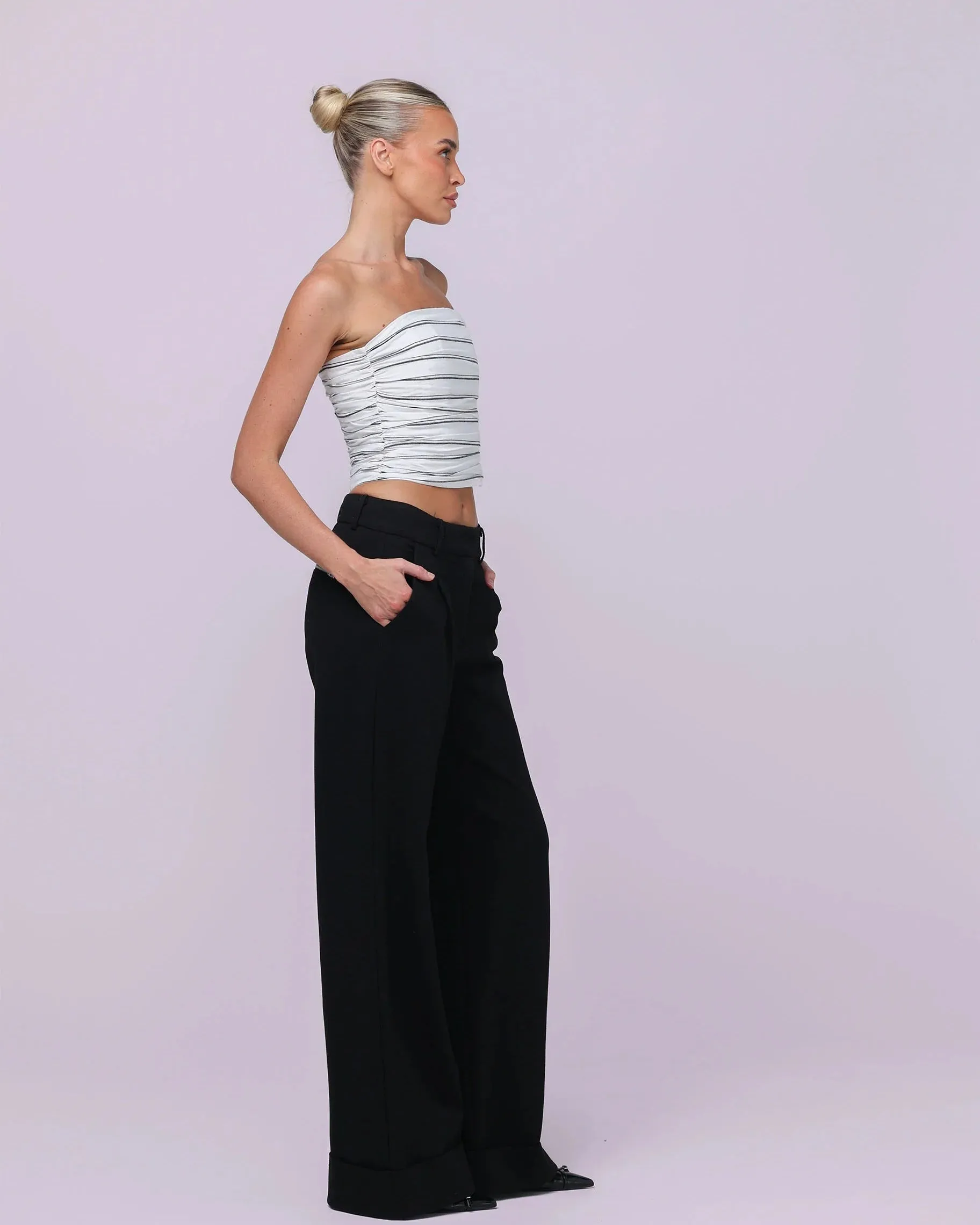Jane Bustier Noir Stripe