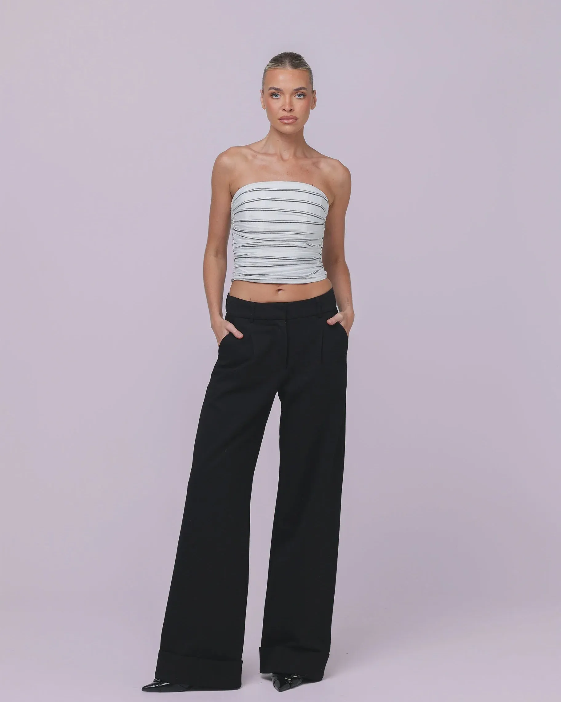 Jane Bustier Noir Stripe
