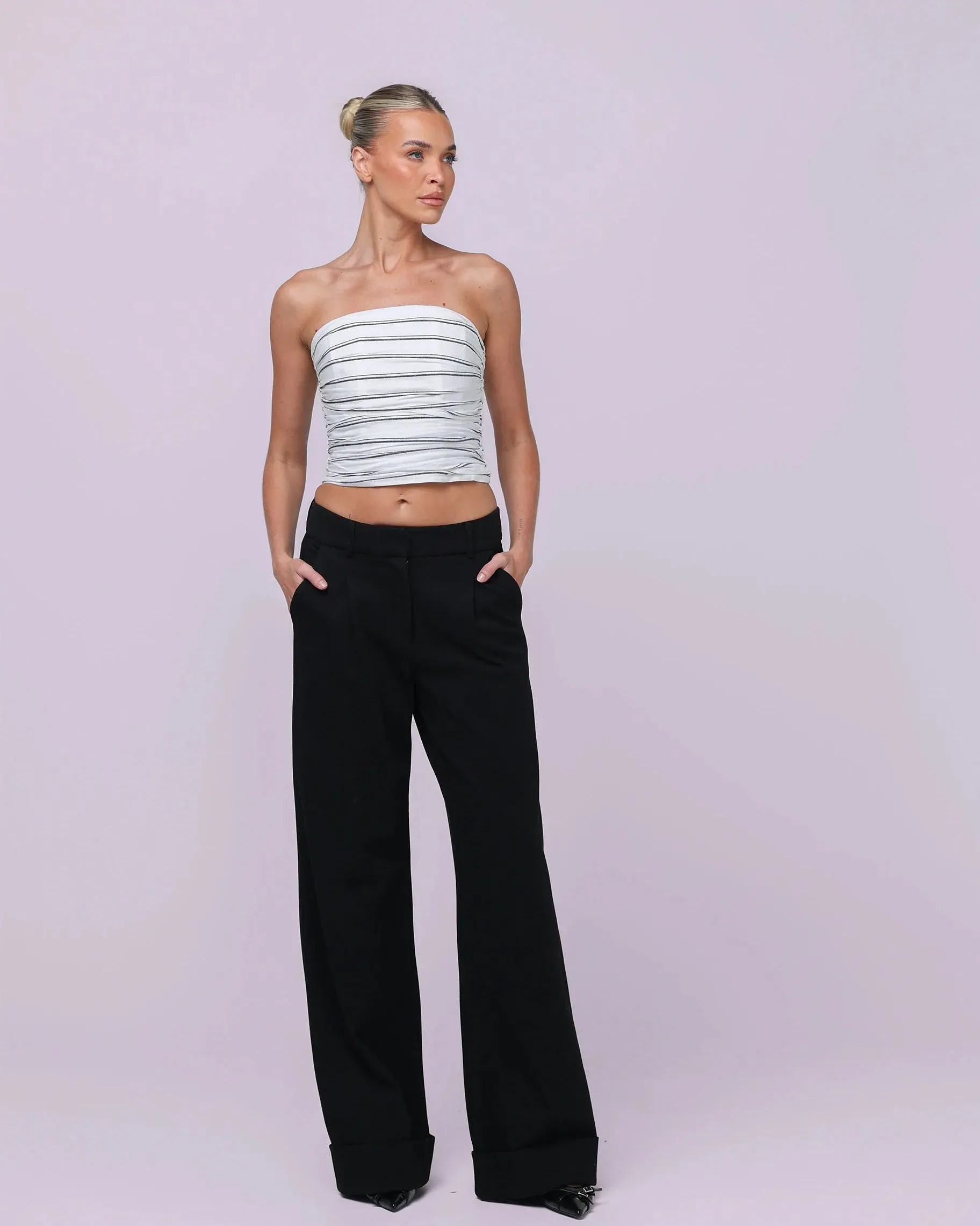 Jane Bustier Noir Stripe