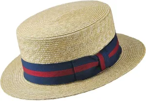 Jaxon & James Straw Boating Hat with Natural Striped Headband