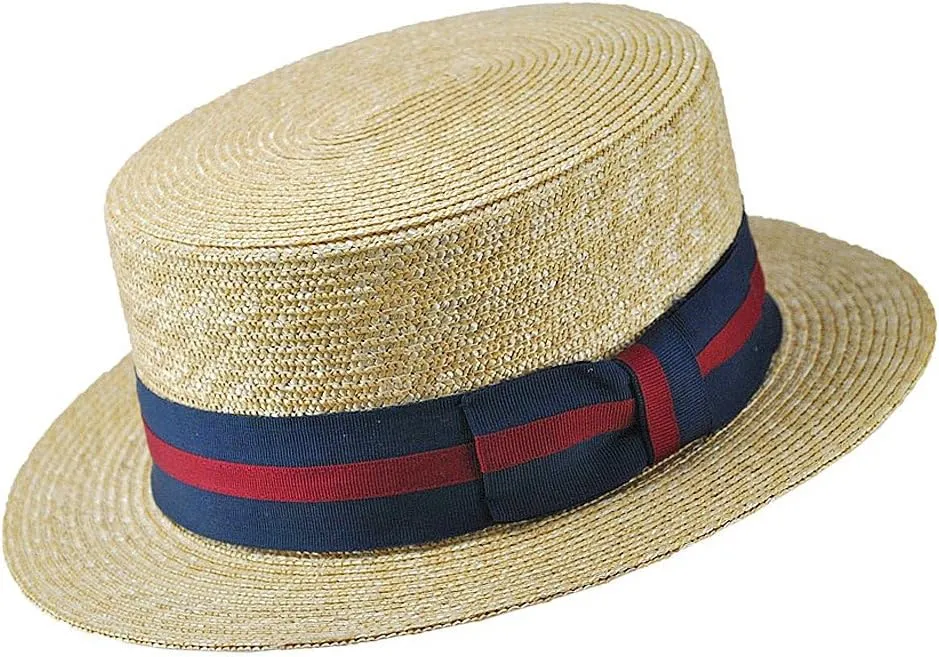 Jaxon & James Straw Boating Hat with Natural Striped Headband