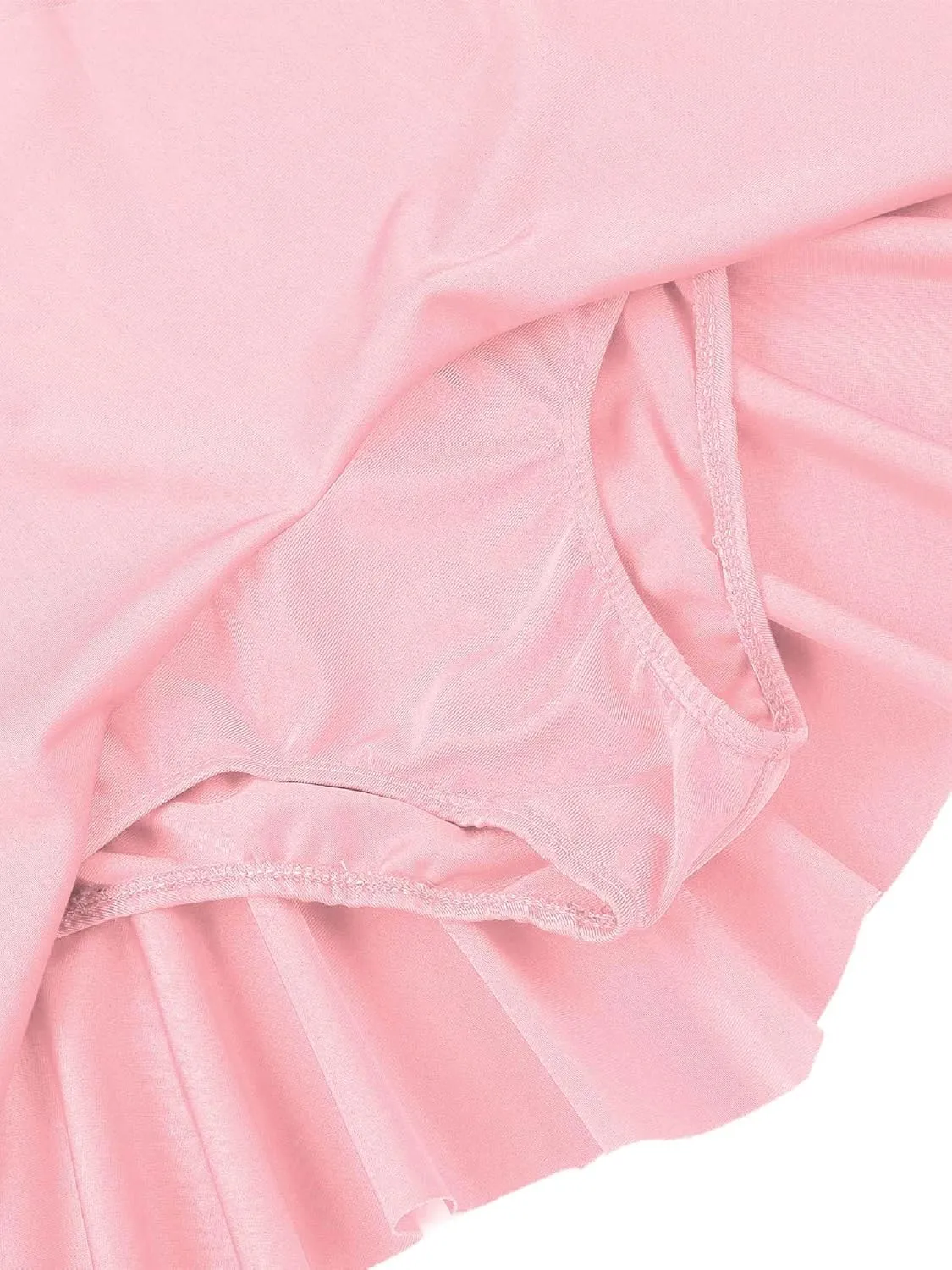 JEATHA Kids Girls Rhinestone Mesh Splice Figure Ice Skating Ballet Dance Gymnastics Leotard Dress Dancewear