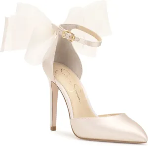 Jessica Simpson Womens Phindies Satin Bow Pumps