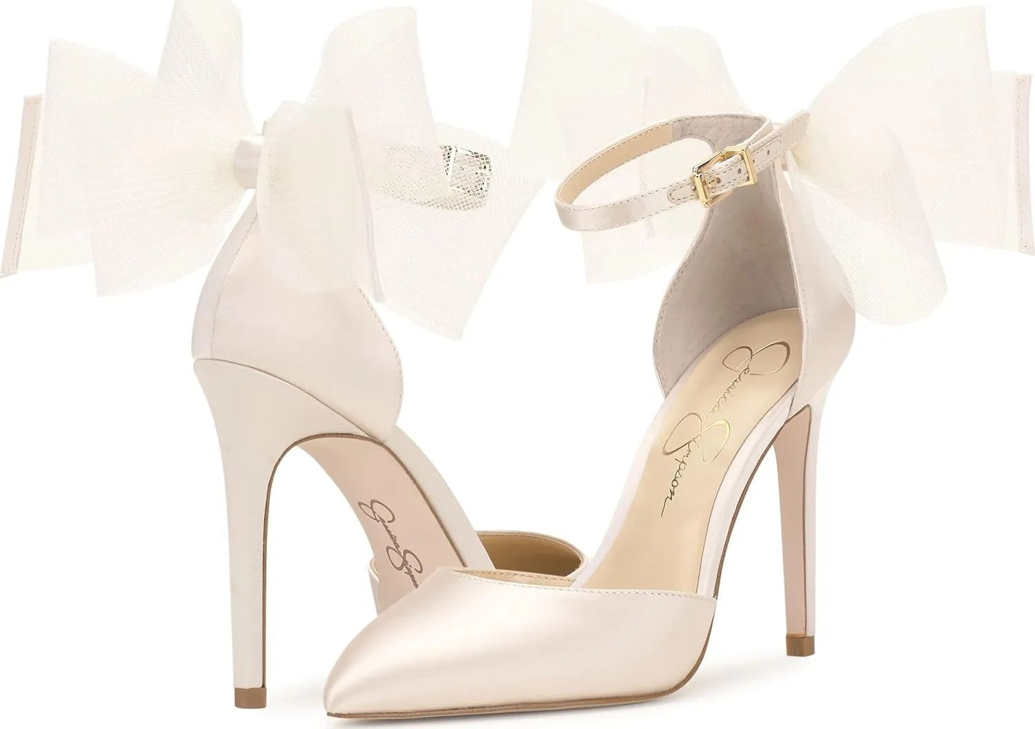 Jessica Simpson Womens Phindies Satin Bow Pumps