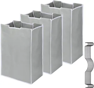 Jhua 3 Pack Large Laundry Sorter with 6 Handles, 600D Replacement Bags, 14.9x9.0x21.7in