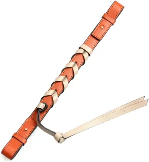 Jiesinlov Bag Handle Strap Genuine Leather Replacement Woven Strap for Flamenco Mini Bucket Handbag Makeover