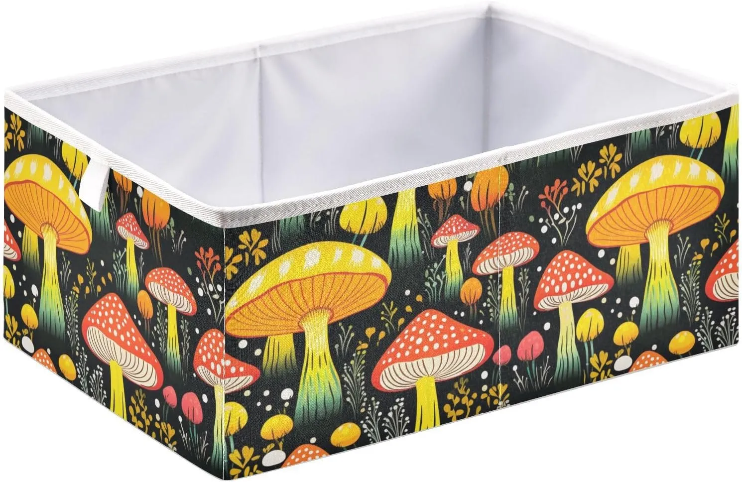 JIPONI Mushroom Magic Foldable Storage Bins Baskets, Storage Cube Box Organizers for Toys, Clothes, Closet, Shelves 16x11x7 In