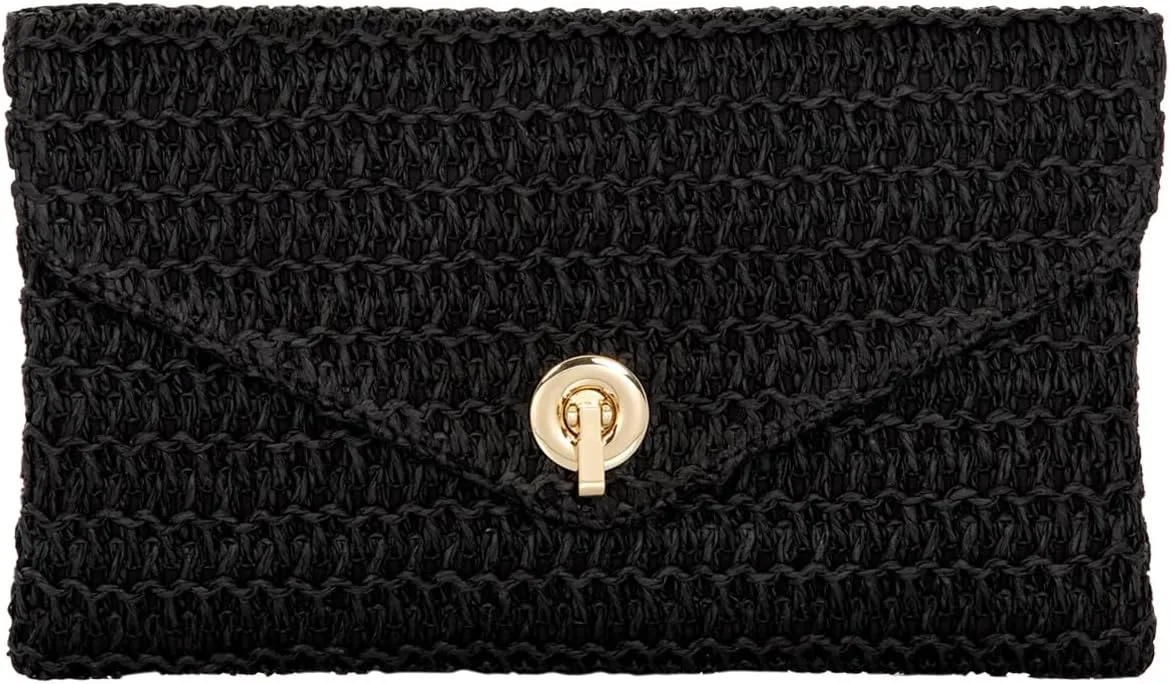 JNB Natural Straw Clutch