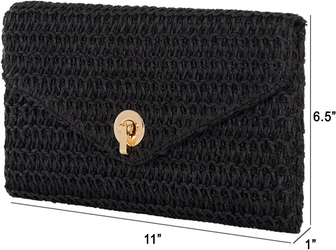 JNB Natural Straw Clutch