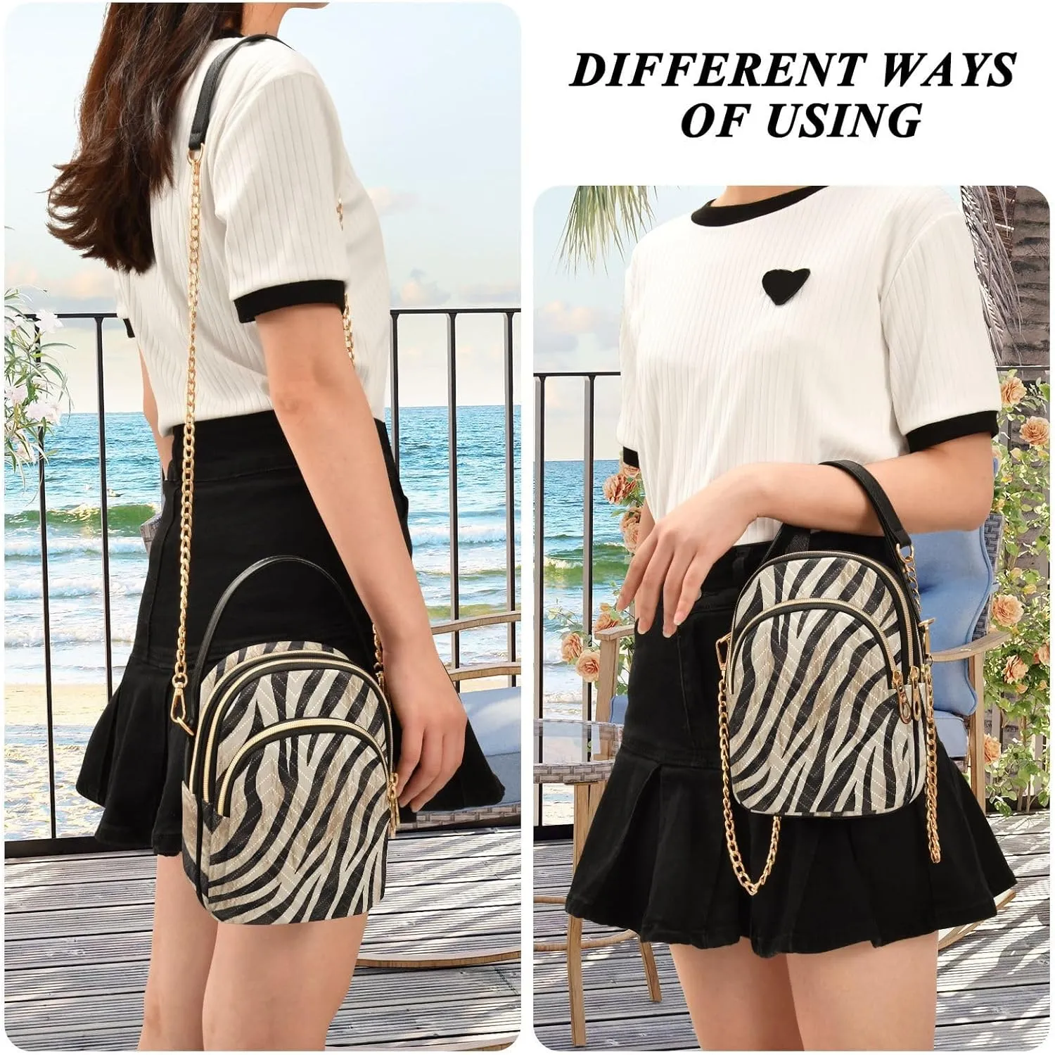 Joko Ivery Multi Pockets Crossbody Bags for Women Zip Cell Phone Purse Wallet Bag with Detachable Shoulder Strap for Girls