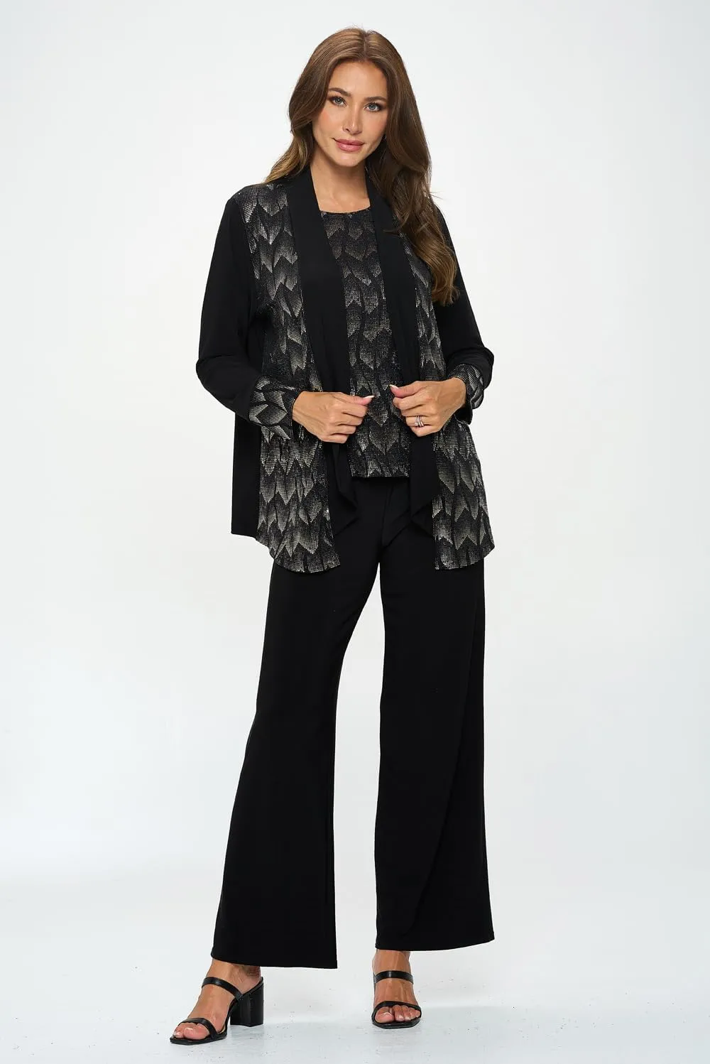 Jostar Women's Drape Sequin Jacket - Long Sleeve Open Front Contrast Print Cardigan
