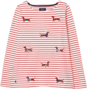 Joules Girl's Harbour Luxe Family Dog Embroidered Christmas Sweater