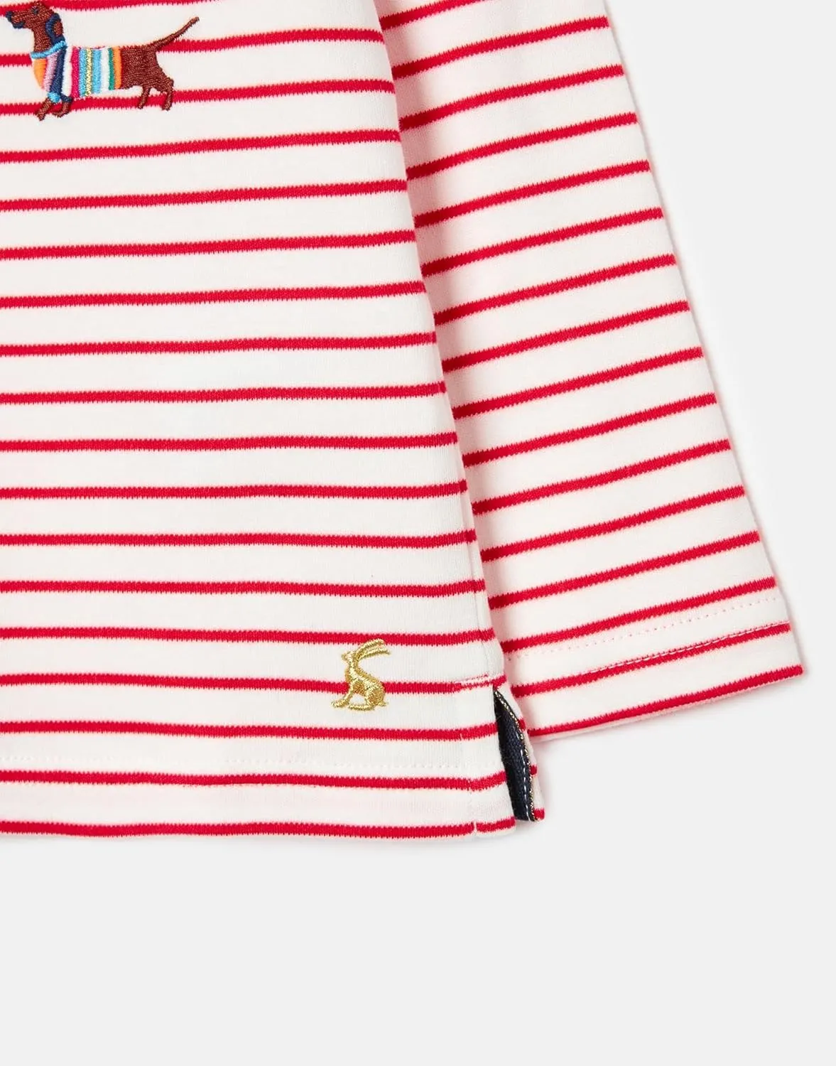 Joules Girl's Harbour Luxe Family Dog Embroidered Christmas Sweater