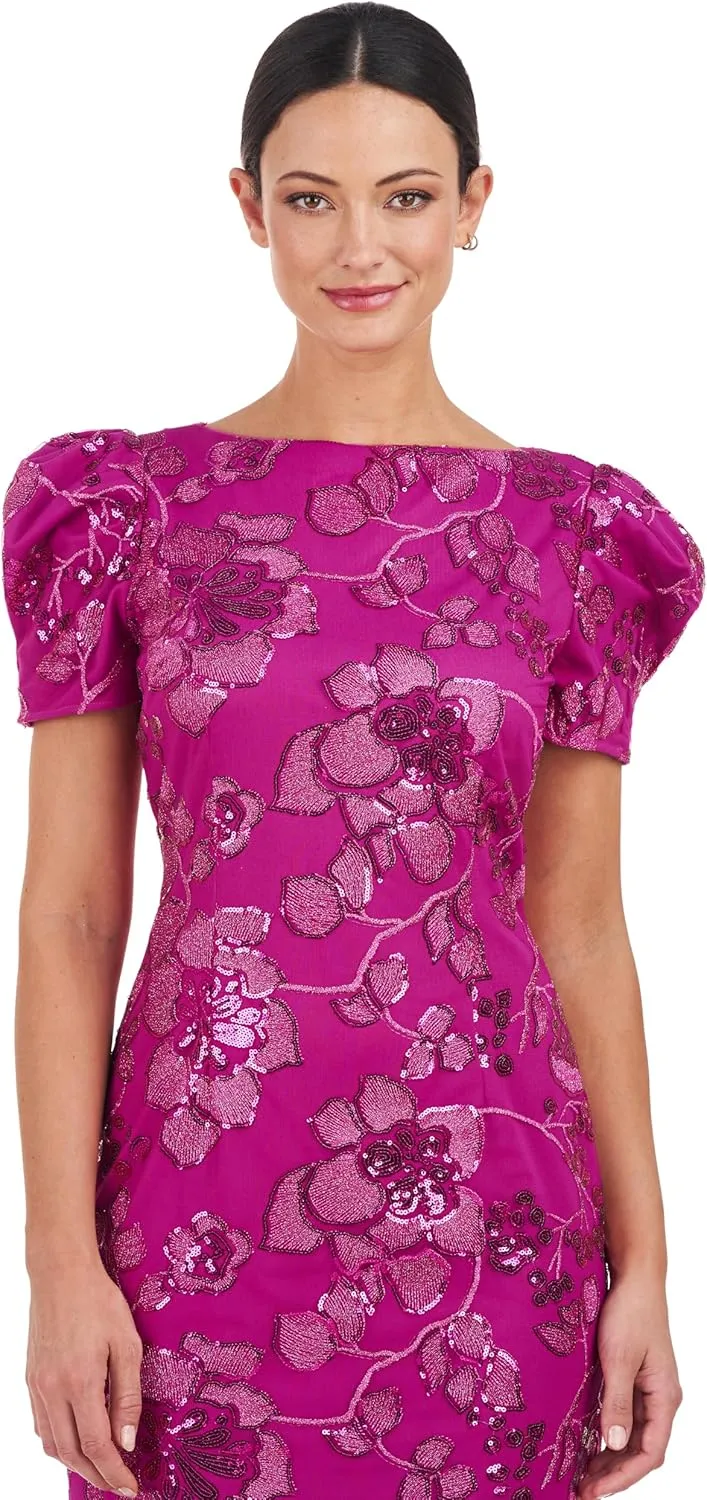 JS Collections Women's Ayla Pleated Sleeve Cocktail