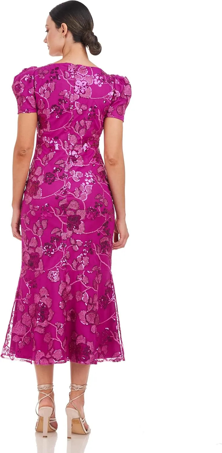 JS Collections Women's Ayla Pleated Sleeve Cocktail